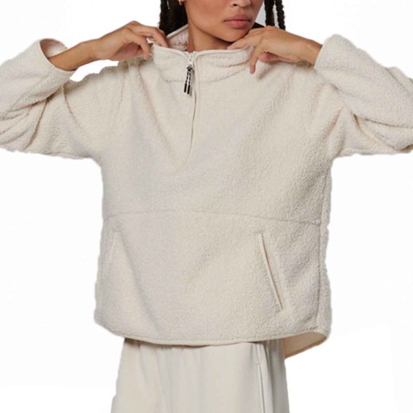 Body Action Oversize Boucle-Fleece Half-Zip W